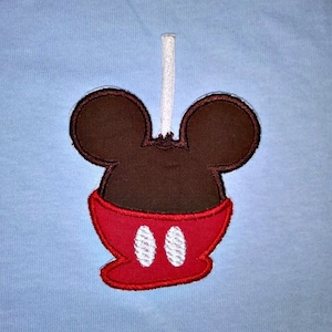 Mickey Candy Apple Applique Design 4x4 5x7 and 6x10 Instant Download Happy Day Applique