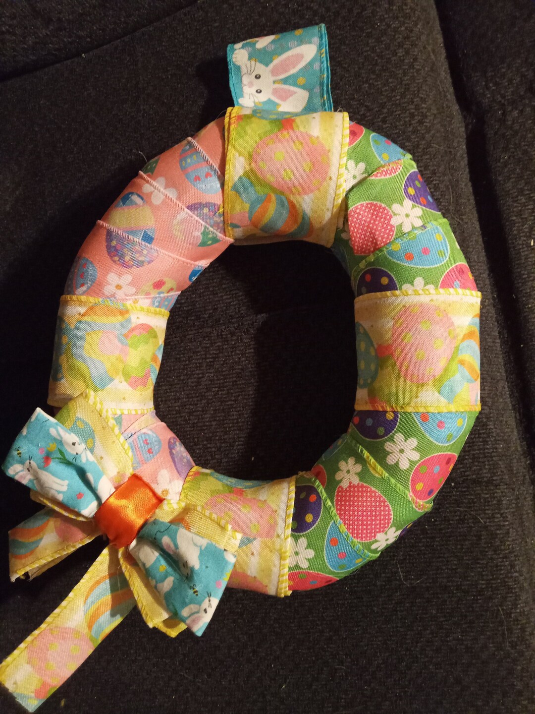 Easter Ribbon Wreath With Loop and Cute Bow Etsy