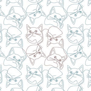 Curious Cats Pattern - Digital Design for Longarm