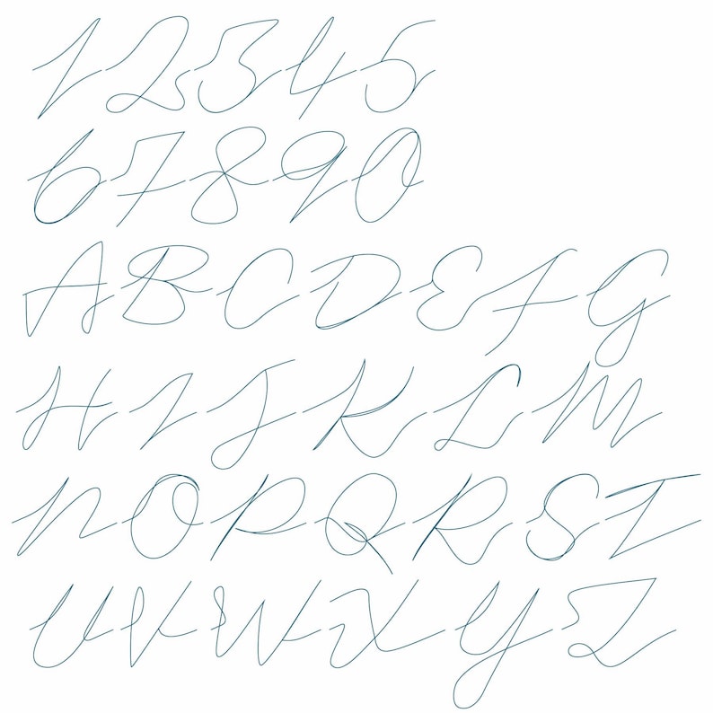 Cursive Alphabet Quilt Pantograph: Uppercase, Lowercase, Numbers ...