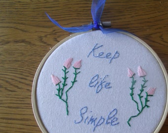 Hoop Art Quote, Hand Embroidered Wall Art, Motivational Quote, Hoop Wall Hanging, Positive Quote, Inspiration Quote,