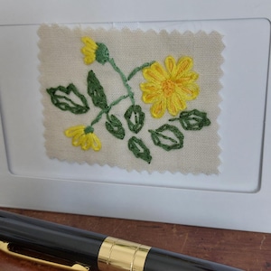 Hand Stitched Greeting Card – Blank Embroidered Card, Handmade Any Occasion Card, Unique Hand Embroidery Gift, Artisan card