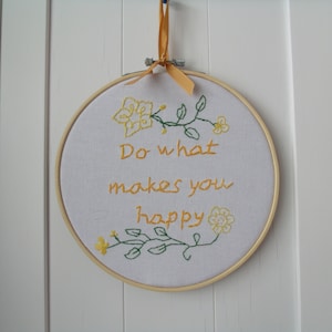 Hoop Art Quote, Hand Embroidered Wall Art, Motivational Quote, Hoop Wall Hanging, Positive Quote, Inspiration Quote,