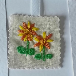 Hand Stitched Greeting Card – Blank Embroidered Card, Handmade Any Occasion Card, Unique Hand Embroidery Gift, Artisan card