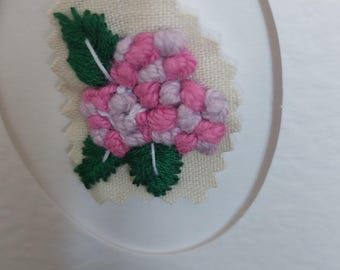 Hand Stitched Flower Greeting Card: Handmade Embroidered Design