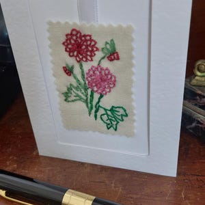 Hand Stitched Greeting Card – Blank Embroidered Card, Handmade Any Occasion Card, Unique Hand Embroidery Gift, Artisan card