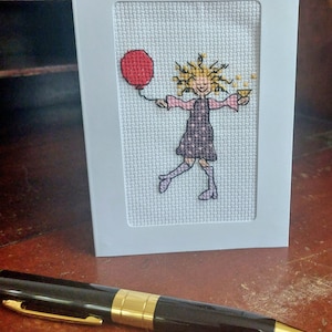Hand Stitched Flower Bouquet Card: Handmade Greeting Card