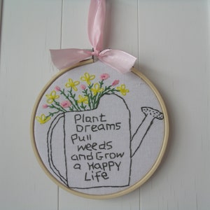 Embroidered Hoop Art/Wall Hanging. Hand stitched Motivational Plaque. Gift for any occasion, Gift for Friend, Gift for family