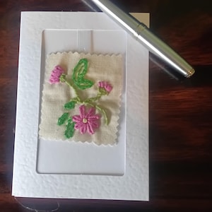 Hand Stitched Greeting Card – Blank Embroidered Card, Handmade Any Occasion Card, Unique Hand Embroidery Gift, Artisan Card