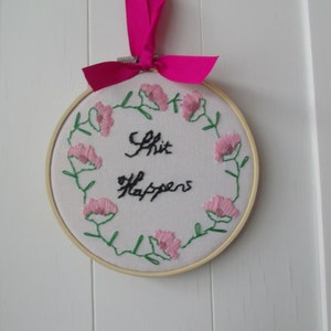 Hoop Art Quote, Hand Embroidered Wall Art, Motivational Quote, Hoop Wall Hanging, Positive Quote, Inspiration Quote,