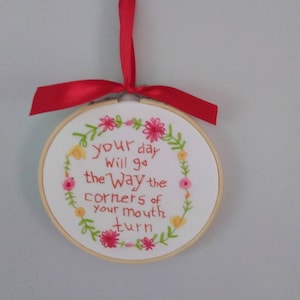 Hoop Art Quote, Hand Embroidered Wall Art, Motivational Quote, Hoop Wall Hanging, Positive Quote, Inspiration Quote,