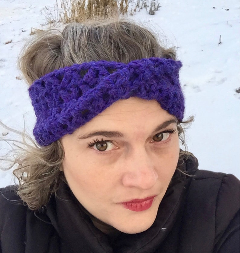 Ultra Violet Mobius Headband Crochet Pattern  INSTANT DIGITAL image 1