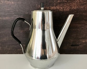 Brodrene Mylius Norwegian Pewter Coffee Pot Jug 1950s Scandi Mid Mod Design