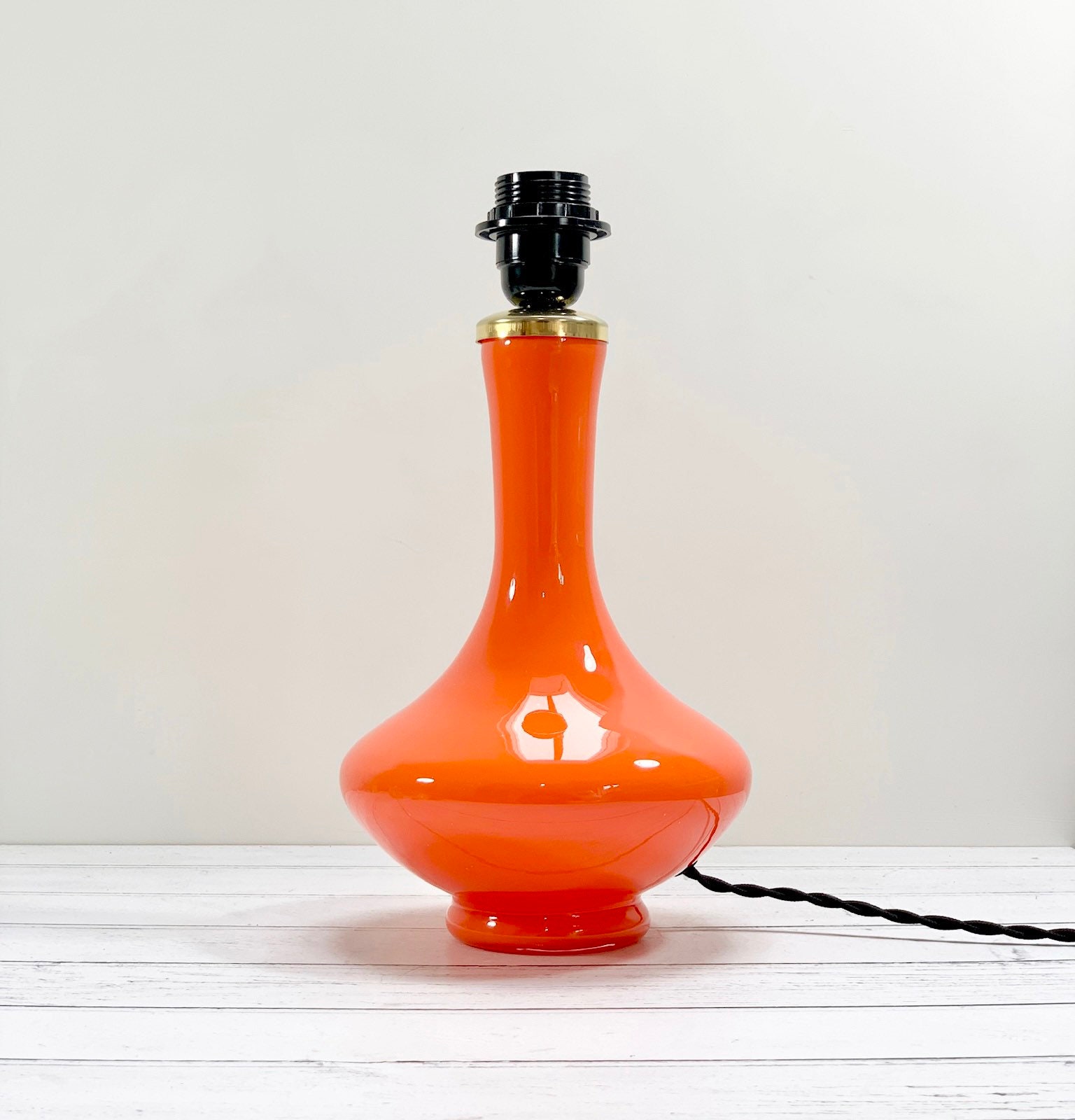 Vintage Orange Glass Table Lamp Holmegaard Danish 1960s 1970s Etsy