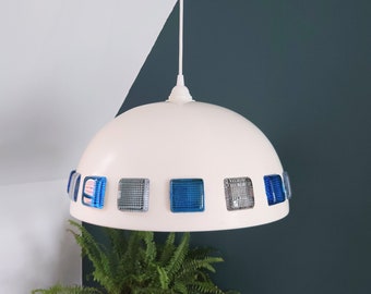 Zweeds Deense Erik Hoglund glazen hanglamp jaren 1960 Space Age Lighting