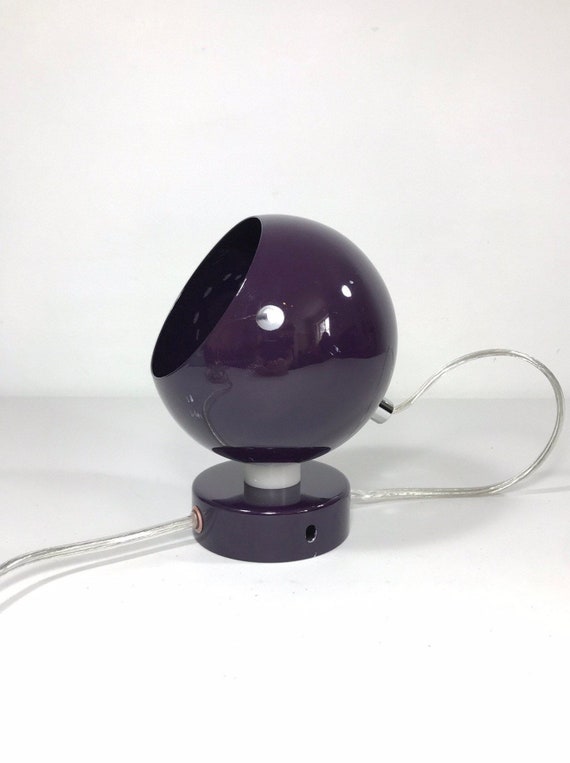 Purple Danish Frandsen Ball Lamp Wall Table Magnetic Retro Scandinavian Light Topan Atomic Funky Sputnik Space Age Era 1970s 1980s