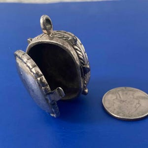 Silver locket box pendant vintage