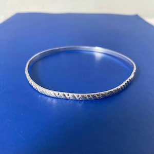 Stamped vintage sterling silver bangle for her