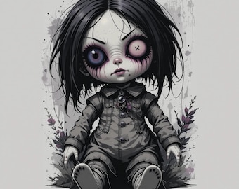 40 Creepy Cute Gothic Plush PNGs – Spooky Kawaii Creatures for T-Shirts, Stickers, Prints, Sublimation & Alternative Gifts | Download