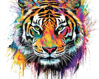 Plus de 120 oeuvres d'art abstraites au format PNG | Designs de T-Shirts pour Enfant | Graphismes colorés d'éclaboussures de peinture | Téléchargement numérique | Art mural abstrait