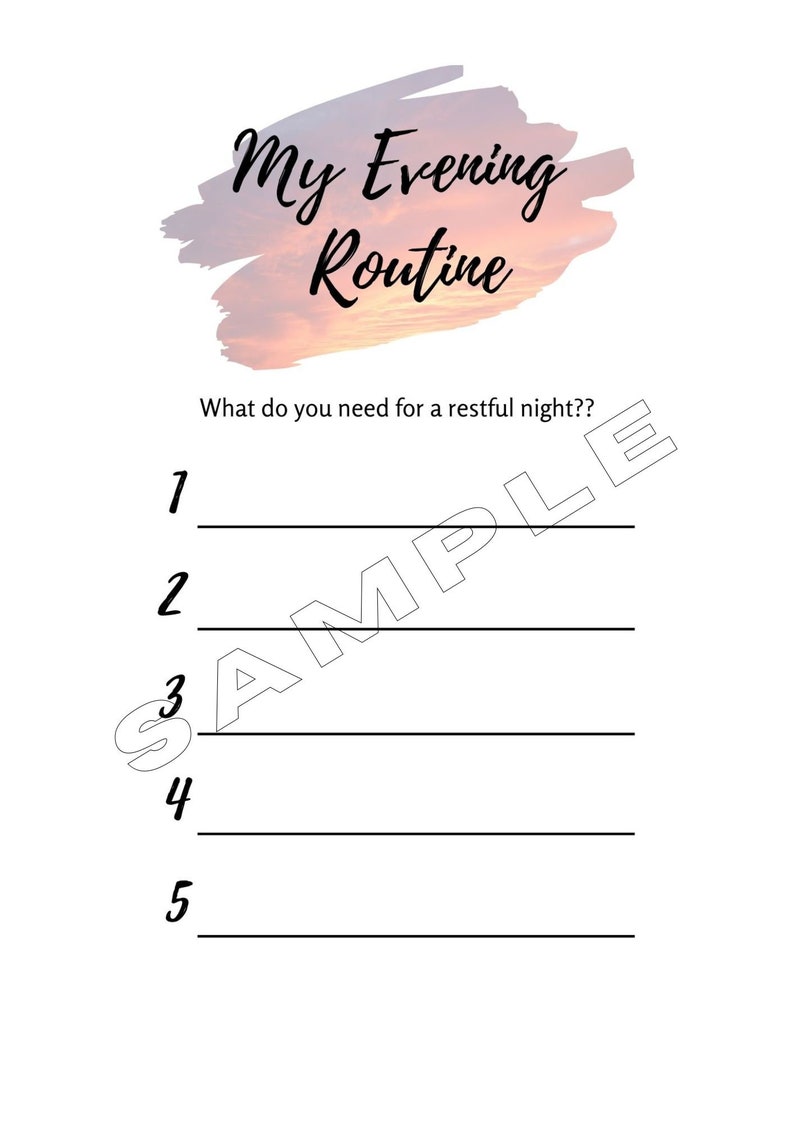 Printable Morning and Evening Routine Template 0063-HT - Etsy