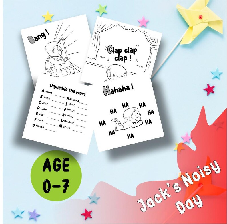Jack's Noisy Coloring and Alphabet Learning Book Fun ABC Sounds and Coloring Pages Printable PDF ...
