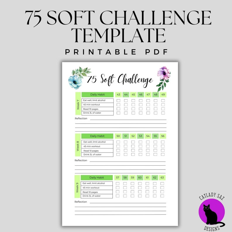 75 Soft Challenge Fitness Tracker | Self-improvement Journal | Healthy ...