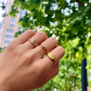 Vintage Stacking 18K Gold Plated CZ Ring, Sparkly Zircon Ring, Vintage Minimalist Ring, Stacking Ring, Everyday Ring, Simplistic Ring