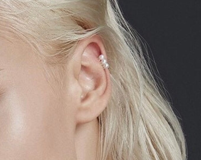 No Piercing Sparkly CZ Link Ear Cuff Chic Gold / Silver Ear Etsy