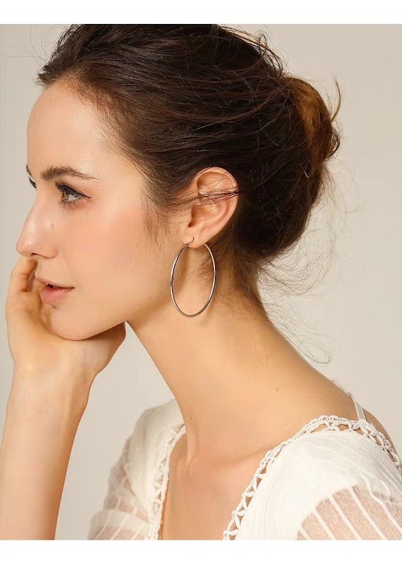 Lightweight large hoop best sale earrings