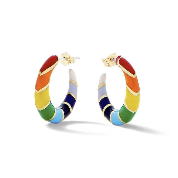 Enamel on sale hoops rainbow