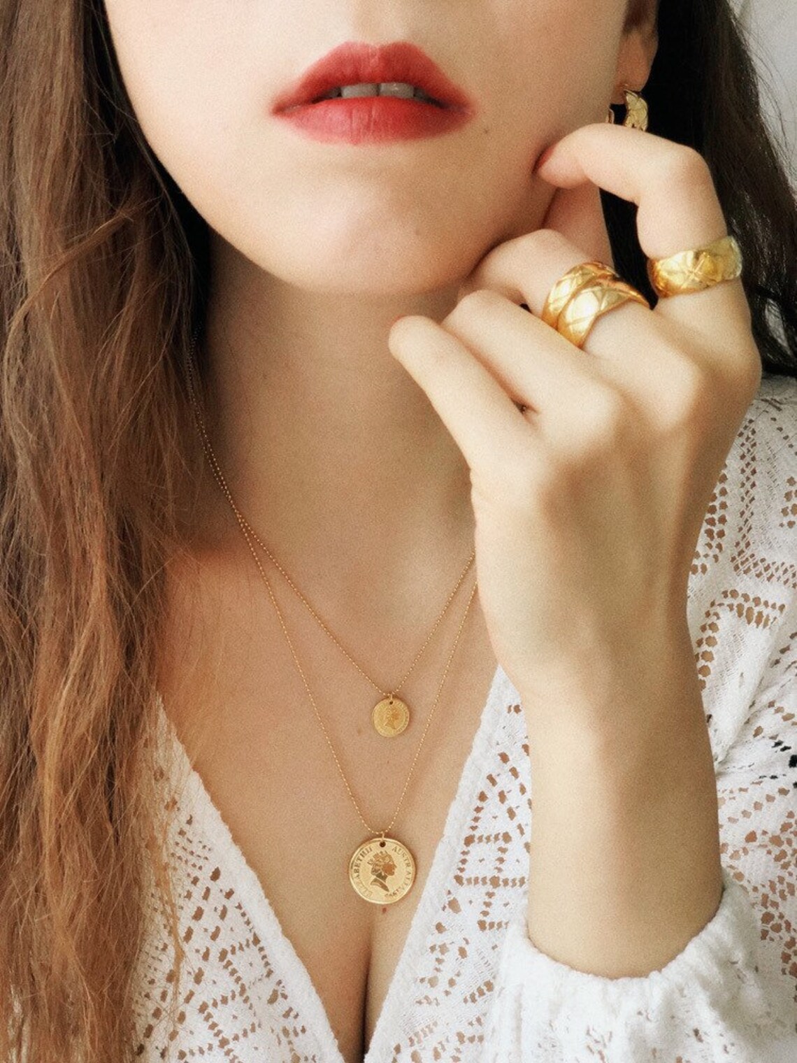 18K Gold Plated Statement Ring Quilted Ring Coco Chic Gold Etsy