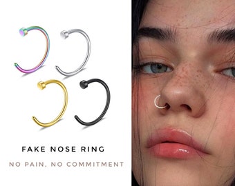 SERIES O - Multiway Hoops, Fake Hoop Nose Ring, Fake Lip Ring, Open Hoop Earrings, Tiny Jacket Earring, Clip On Nose Ring, Faux Nose Ring