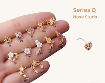 Dreamy Nose Stud, SERIES Q - 20G Statement CZ Nose Stud (Piercing Required), Statement Nose Stud, Big Nose Piercing, Nose Jewelry, Nose Stud