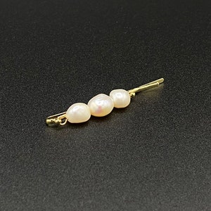 Freshwater Baroque Pearl Hair Clip in Gold or Silver, Genuine Pearl Barrette, Wedding Hair Accessory, Bridesmaid Gifts, Hen Do Barrette Gift 1 Hair Clip