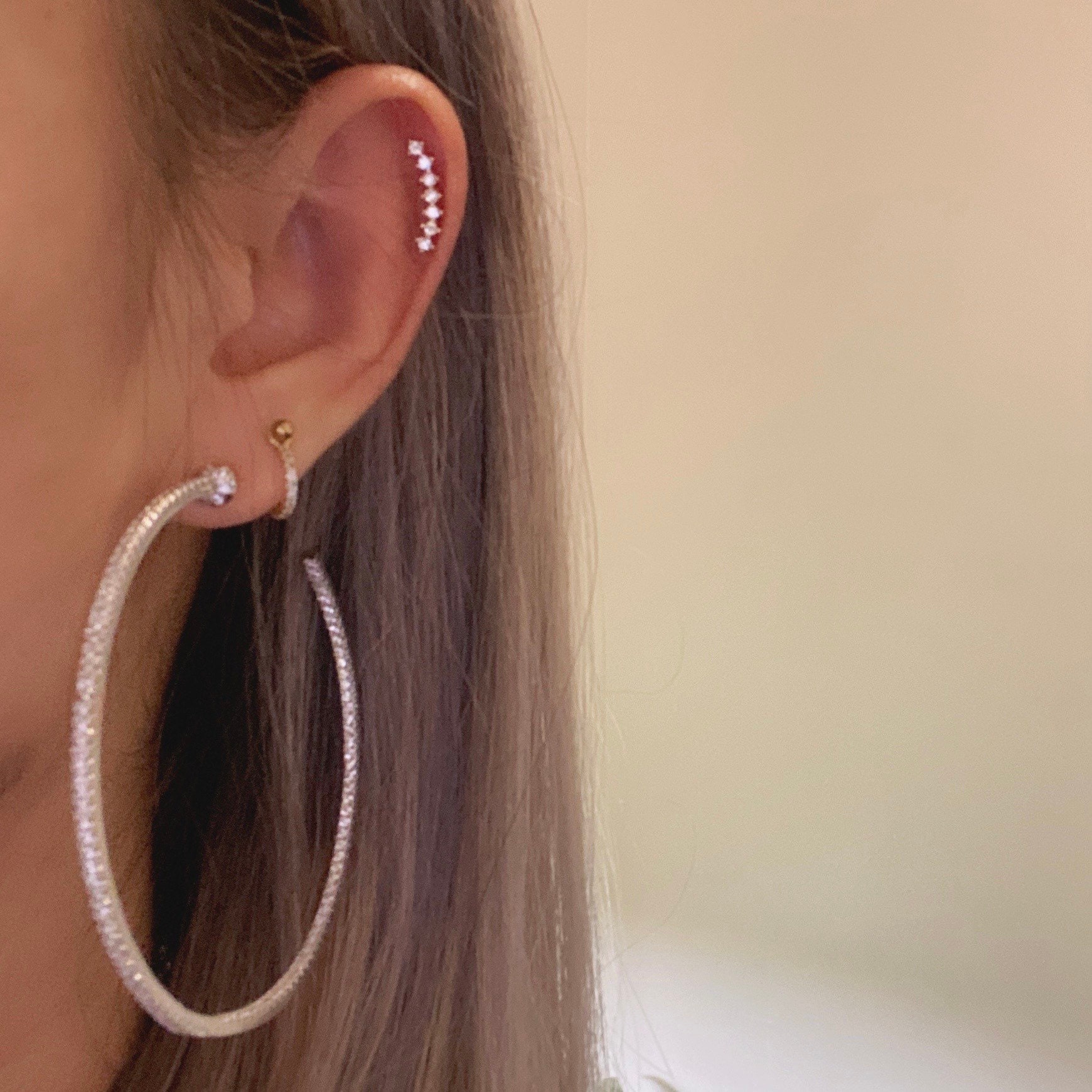 10 pairs big Hoop Earrings set for women Stainless Steel hoop Earrings gold plated Sensitive Ears fashion jewelry gifts 15-60mm 