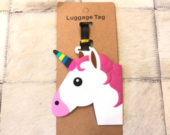 XKAWPC Cute Little Unicorn Sleeps on a Cloud Leather Luggage Tag Funny Travel Tag Suitcase ID Label with Privacy Cover Gifts for Travelers 2 Pcs 