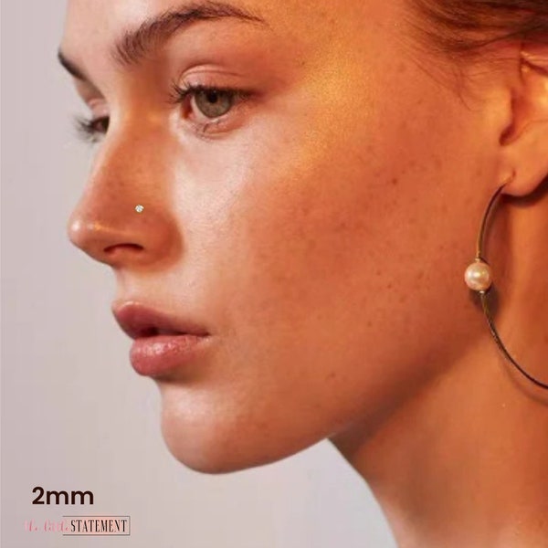 1.5mm/2mm/2.5mm/3mm Tiny CZ Nose Ring, 20G Minimalist Nose Stud, Barely There Nose Pin, Titanium Steel Nose Ring, Mini Nose Ring, SÉRIE G