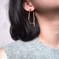 60mm 18K Gold Plated Rectangle Hoops (A Pair), Gold Oblong Earrings, Silver Oval Hoop Earrings, Rose Gold Hoop Earrings, No Tarnish Earrings