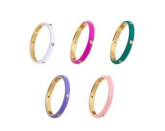 Thin Stacking Rainbow Retro 90s Colorful Enamel Ring, Mini CZ Enamel Ring, 90s Y2K Ring, Enamel Band, Thin Enamel Stacking Ring