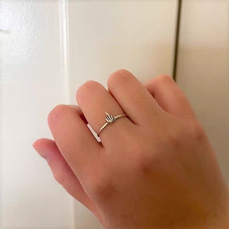 Mini FUCK YOU Ring, Adjustable F-Word Ring, Middle Finger Ring, Stacking Ring, Stackable Ring, Gift for Her/Him image 7