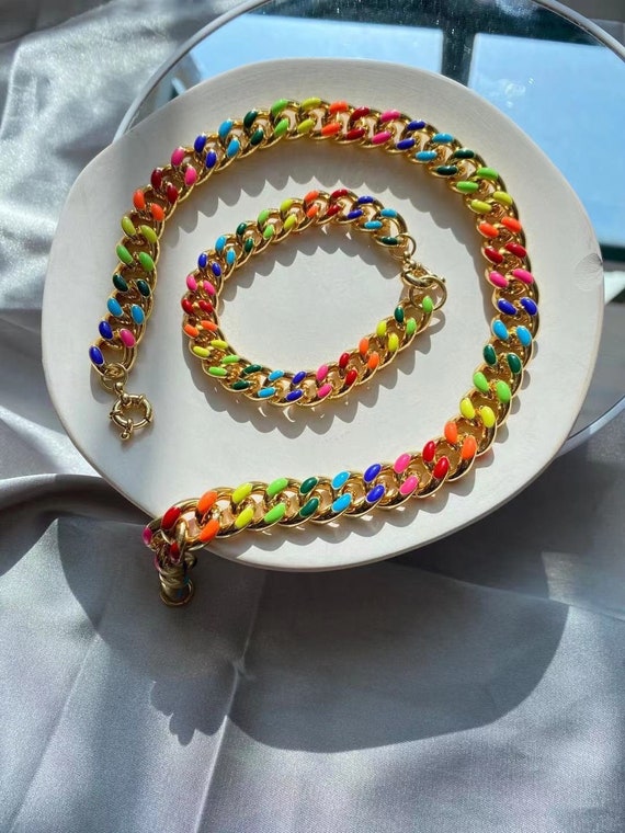 Big Sis Iridescent Rainbow Heart Bracelet | 14kt Gold Plated