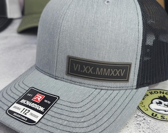 Custom Text Hats, Roman Numerals Hats, Personalized Wedding Date Couples Caps, Anniversary Gifts Husband Groom Wedding Couples Custom Gifts
