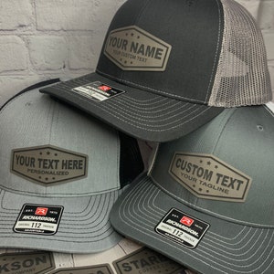 Custom Text Patch Hat: Personalized Customizable Richardson 112 Snapback Trucker Caps
