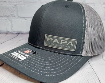Custom Papa Patch Hat: Customizable Established Year Personalized Gifts for Him
