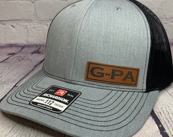 G-PA Hat, G-PA Patch Trucker Cap, New Grandpa Pregnancy Announcement Gift, Birthday Gift for Grandpa, Richardson 112 Grandpa Patch Ball Cap