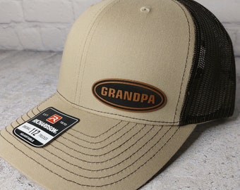 Grandpa Patch Hat: Customizable Grandpa Cap, Personalized Gifts for Grandpa, Birthday Christmas Fathers Day Grandfather Gifts, Dad Hats
