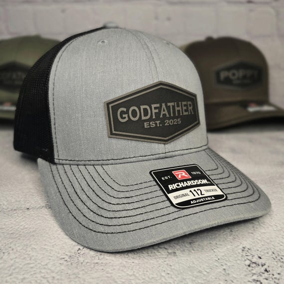 CUSTOM GODFATHER HATS, Godfather Personalized Established any custom years, Gifts for New Godfather, Best Godfather Gifts, Custom Text Hats