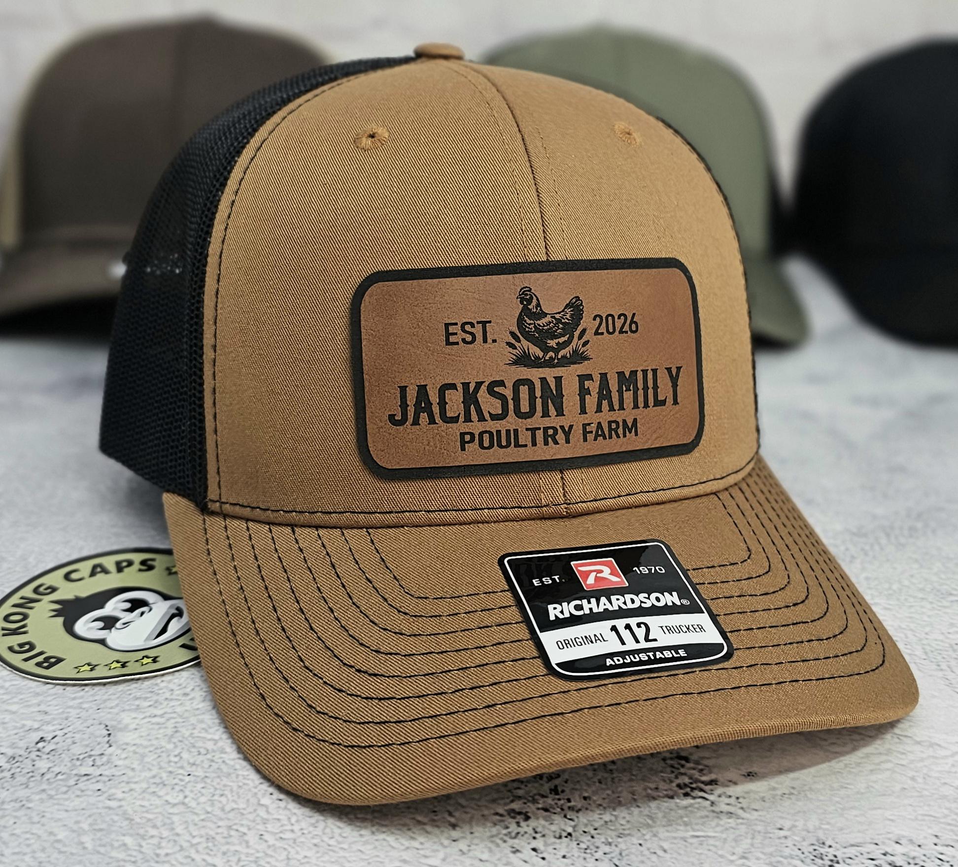 Custom Chicken Farm Hats, Poultry Farm Cap, Personalized Text Farm Name ...