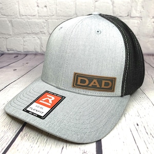 DAD PATCH HAT, Richardson Flex Fit, Fitted Hat, Custom Dad Hat, Personalized Hat for Dad, Custom Dad Birthday Gift, Custom Fathers Day Gifts